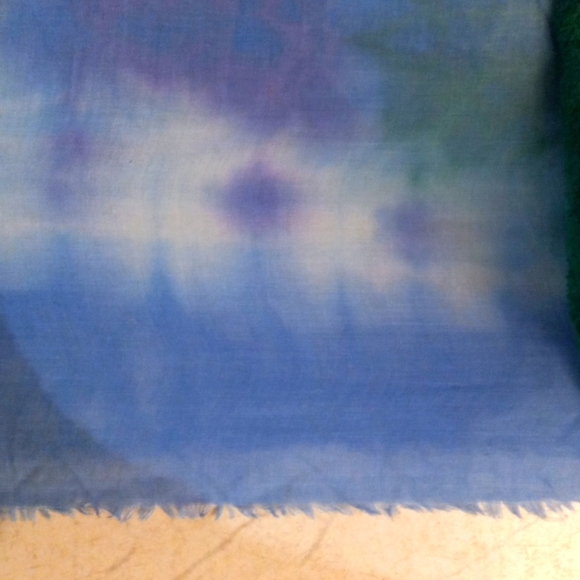 Blue White Rauna Kaftan Shawl Wrap  by Bella Collection CLOUDS N' SKIES SLITS - Picture 5 of 6